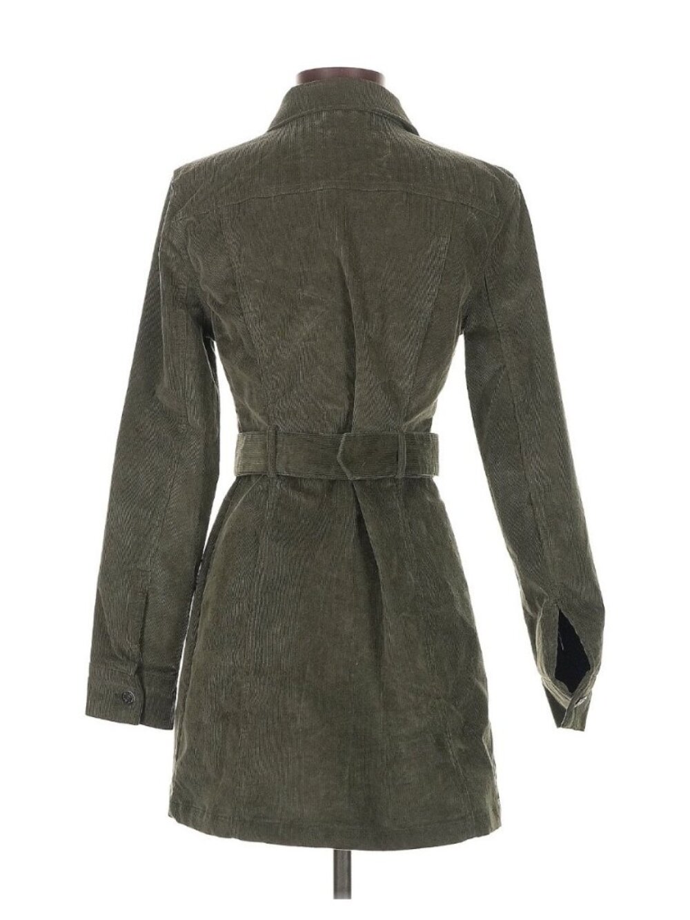 House Of Harlow 1960 Army Green Corduroy Belted Trench Dress S | Poetcore Grunge - Picture 7 of 10